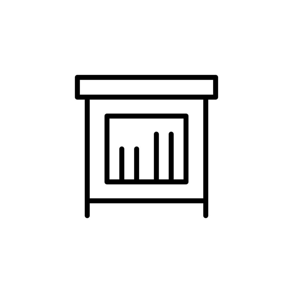 Presentation board icon with outline style vector