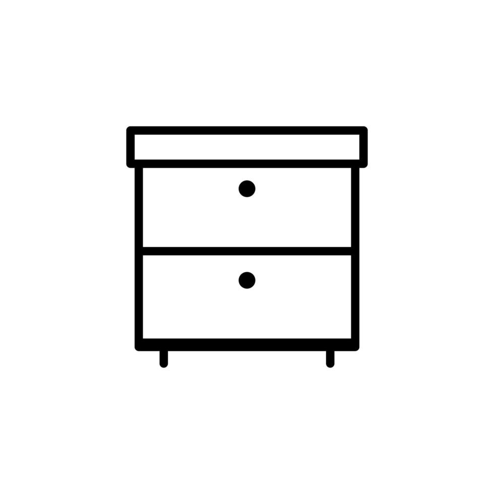 Drawer icon with outline style vector