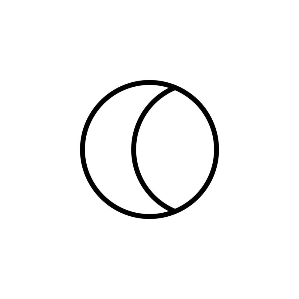 Moon icon with outline style vector