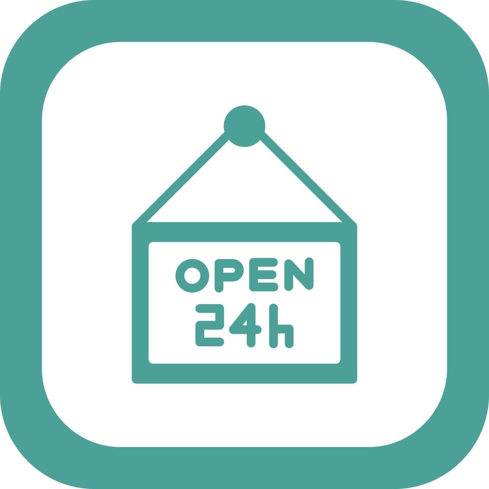 Open Shop 24 Hours Vector Icon