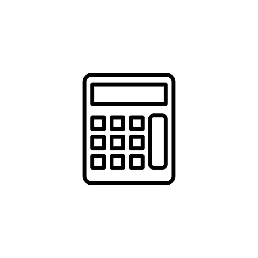 Calculator icon with outline style vector