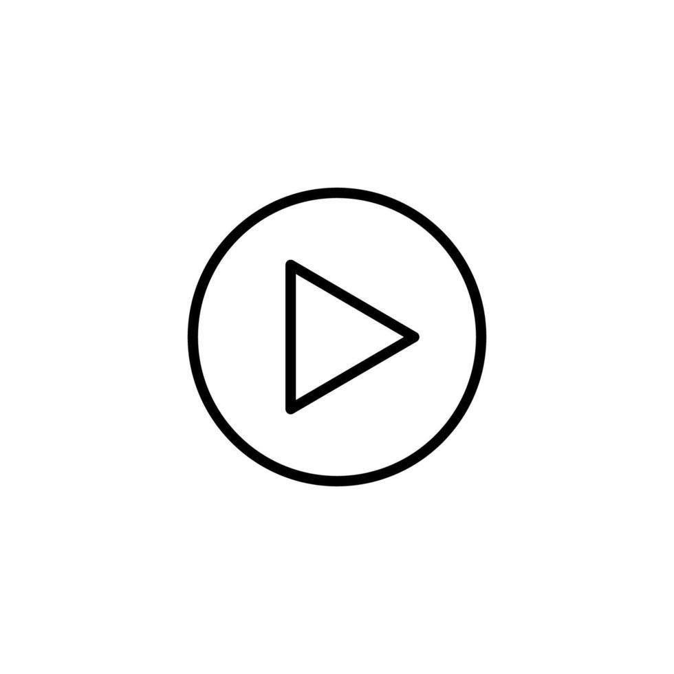 Play button icon with outline style vector
