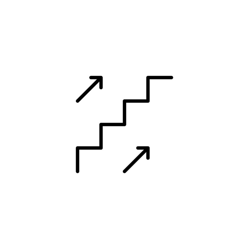 Stair icon with outline style vector