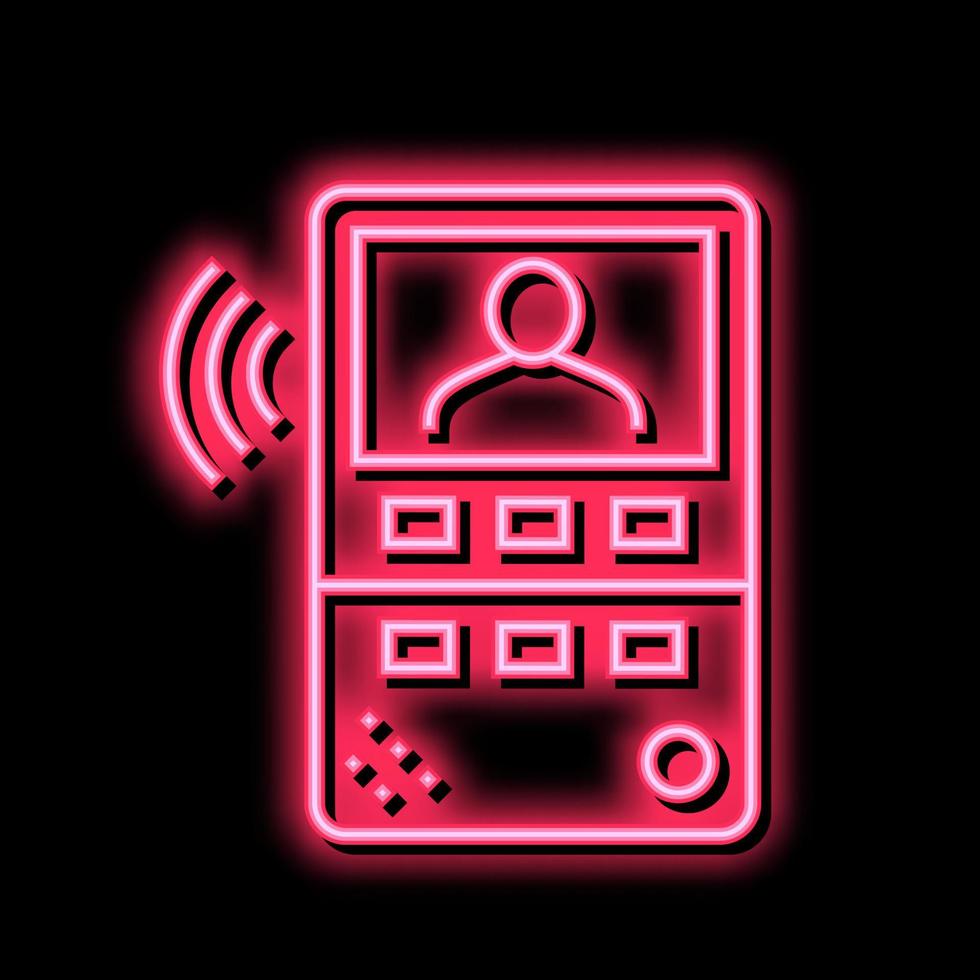 intercom device neon glow icon illustration vector