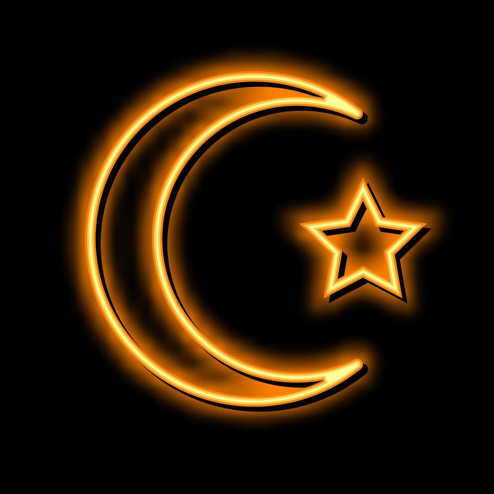 islam religión neón resplandor icono ilustración vector