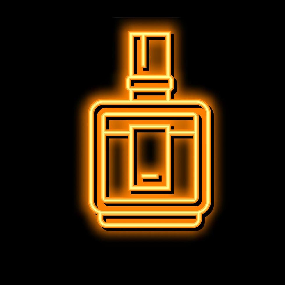 cologne fragrance bottle perfume neon glow icon illustration vector