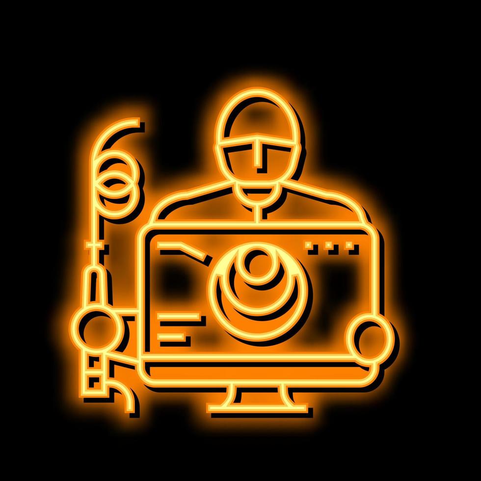 colonoscopy health check neon glow icon illustration vector
