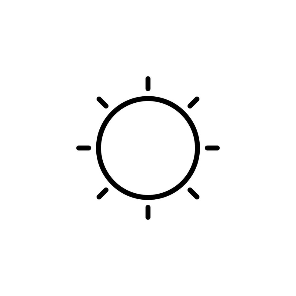 Sun icon with outline style vector