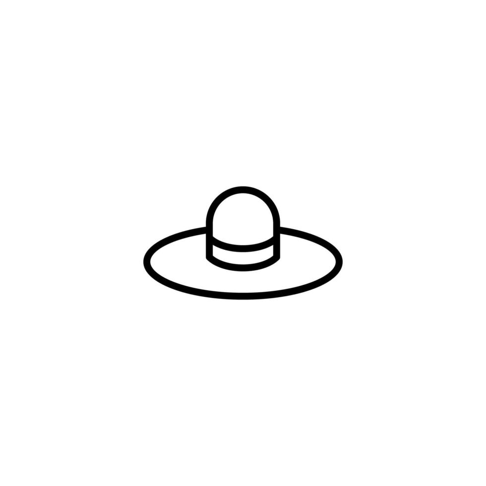 sombrero icono con contorno estilo vector