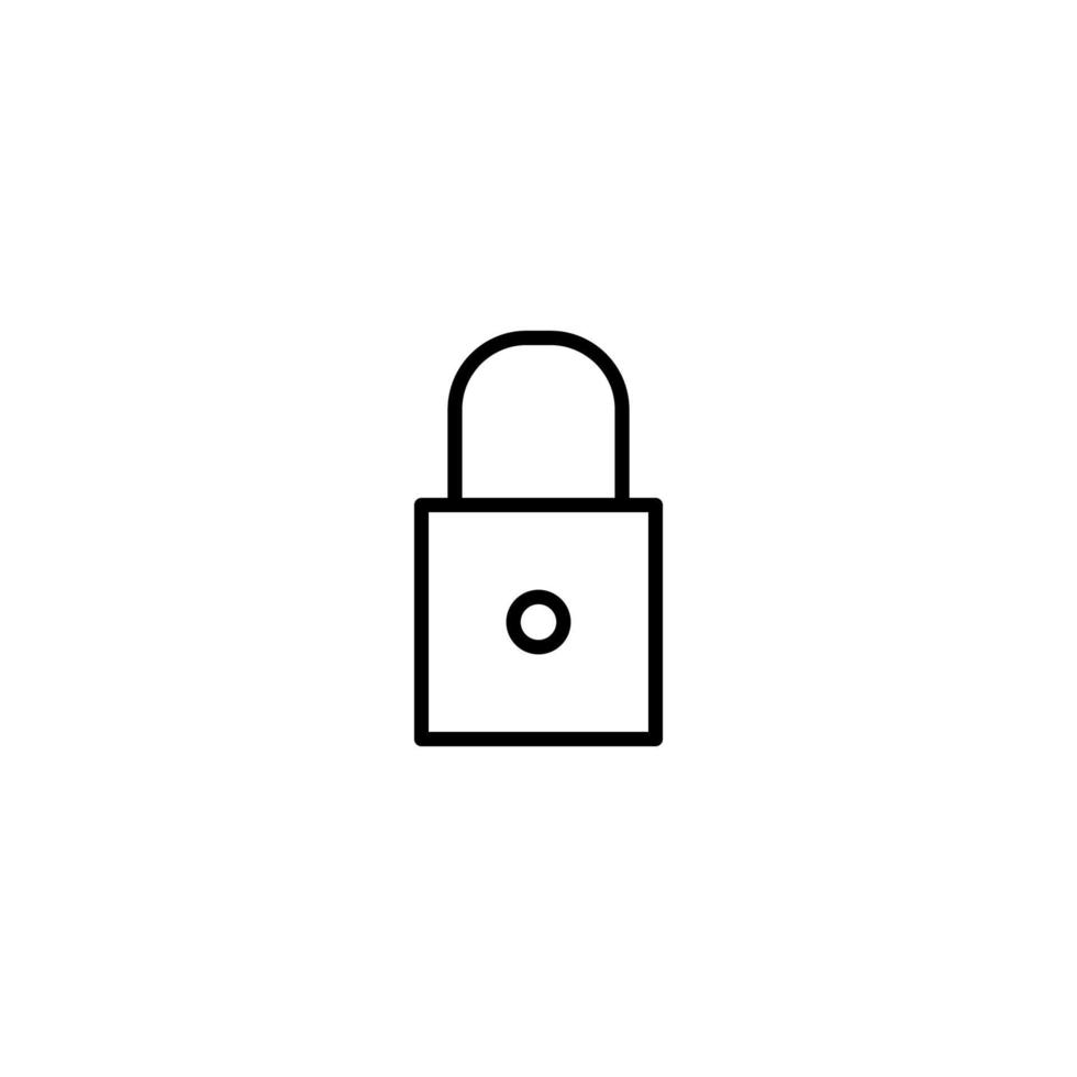 Padlock icon with outline style vector