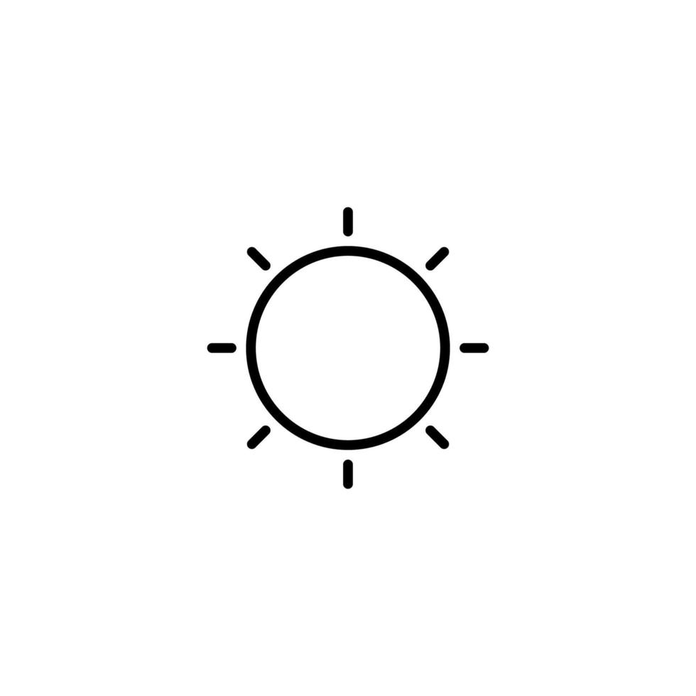 Sun icon with outline style vector