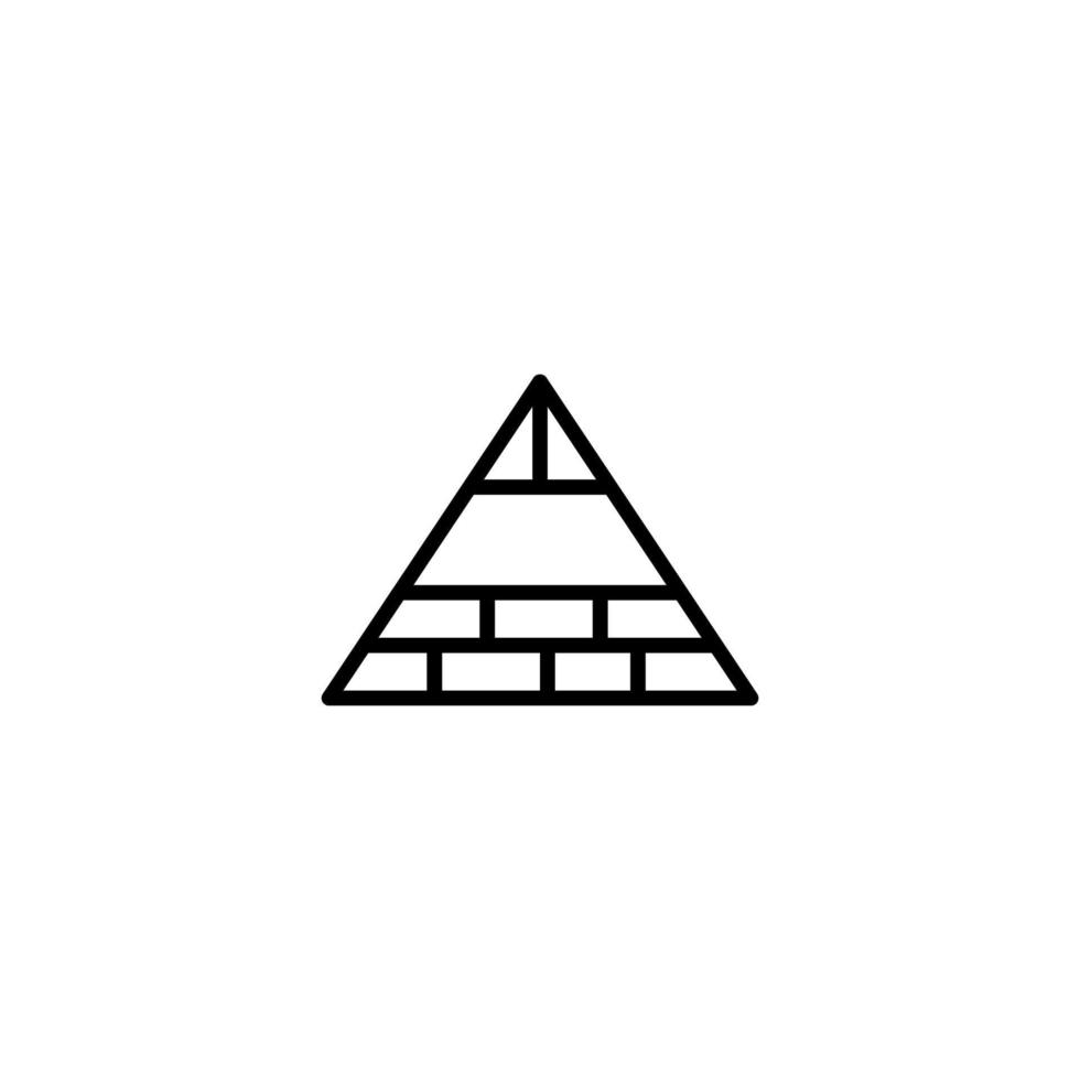 Pyramid icon with outline style vector
