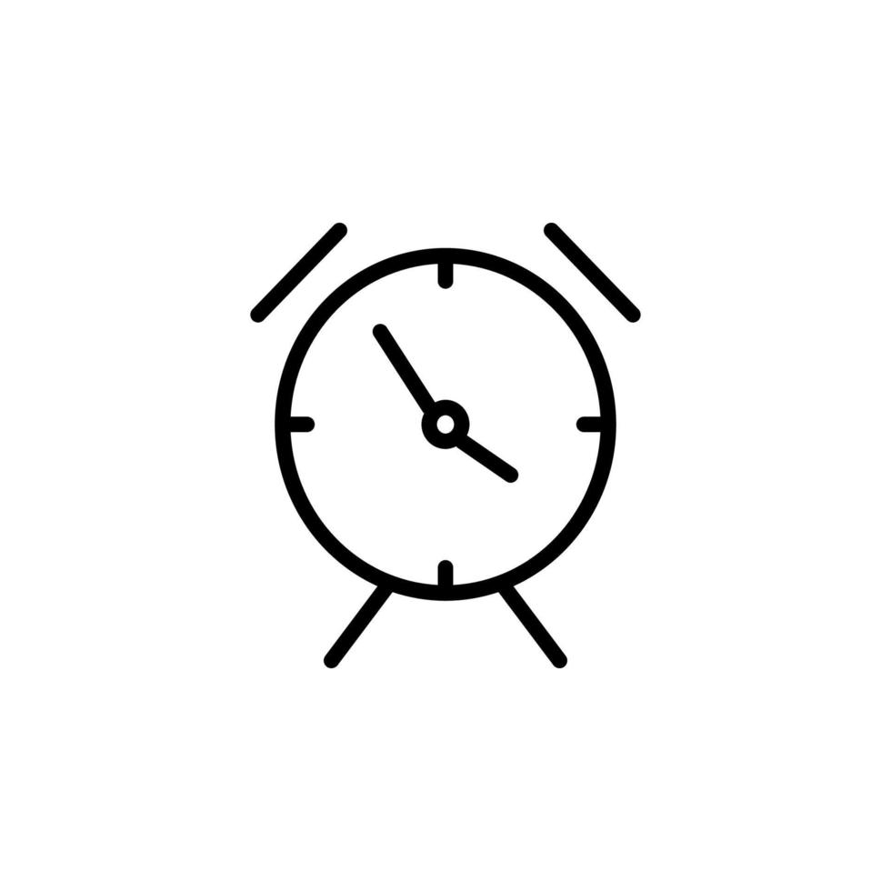 alarma reloj icono con contorno estilo vector