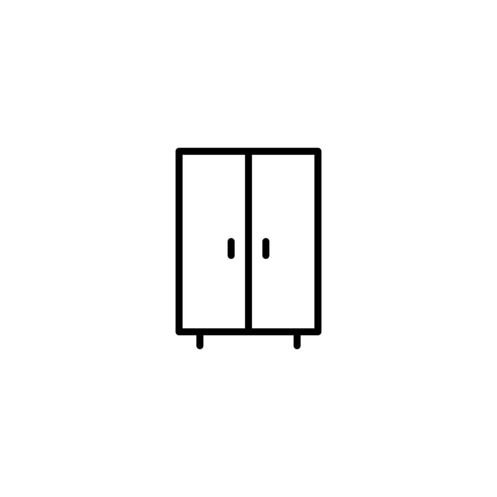 Wardrobe icon with outline style vector