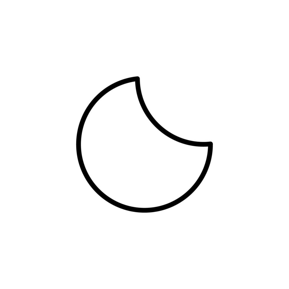 Moon icon with outline style vector