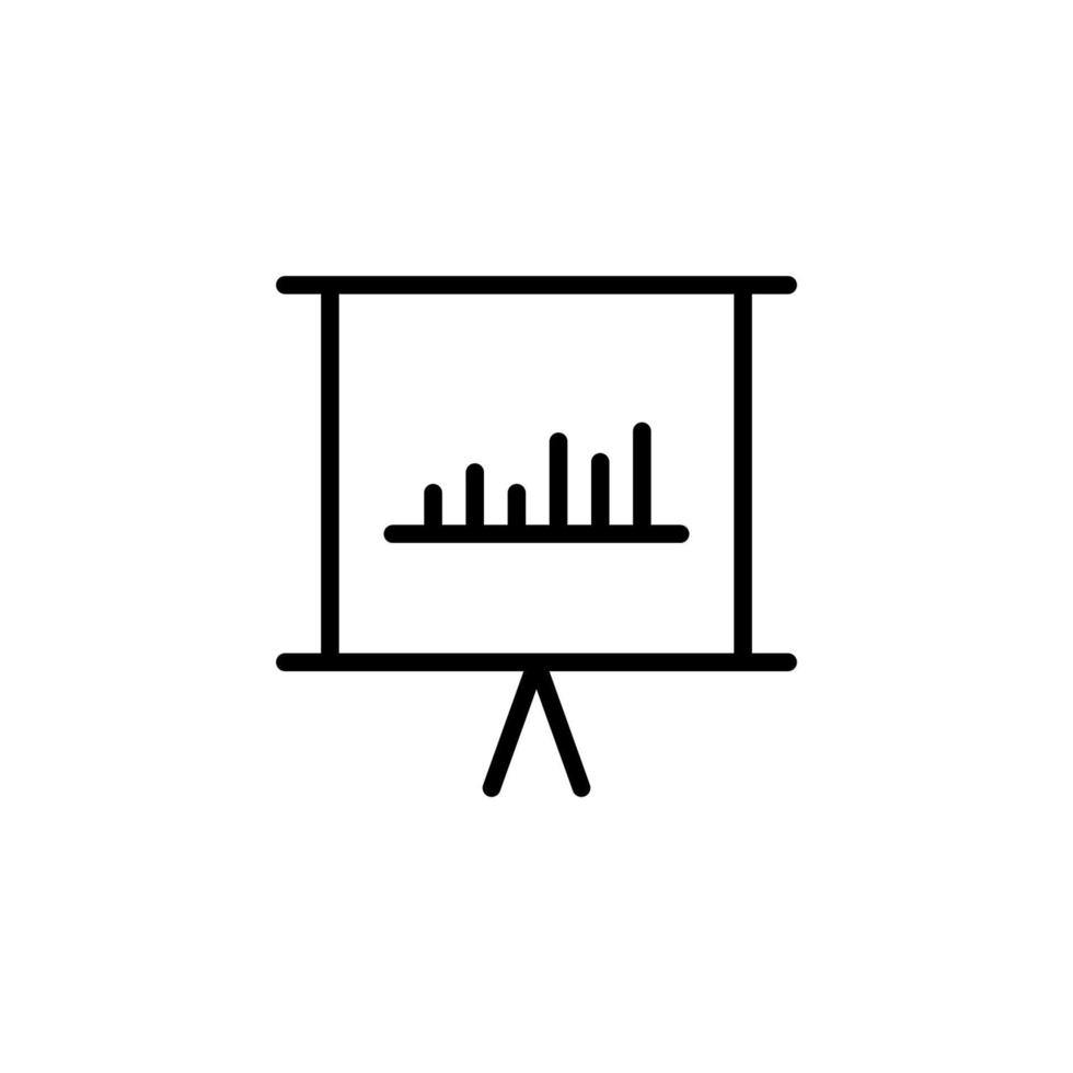 Chart icon with outline style vector