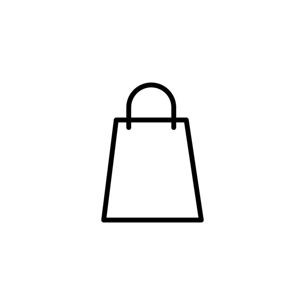 Shopping bag icon with outline style vector