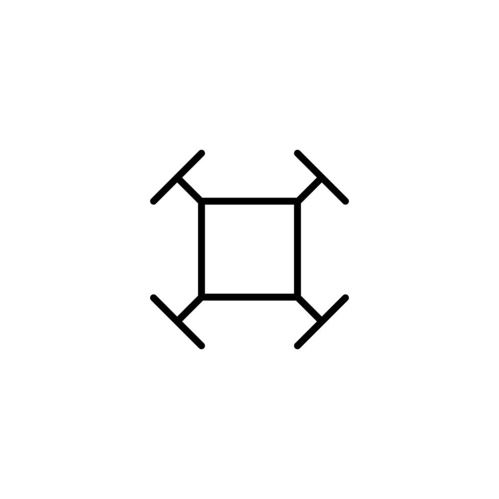 Drone icon with outline style vector
