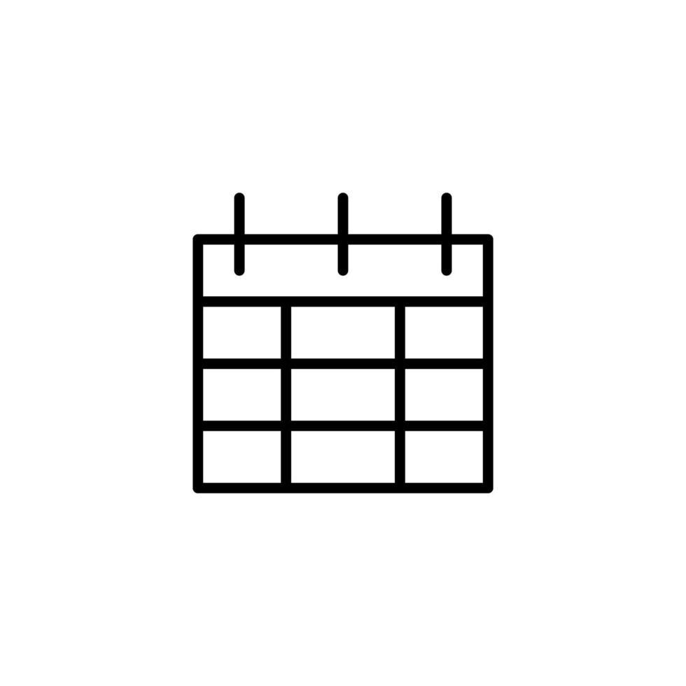 Calendar icon with outline style vector