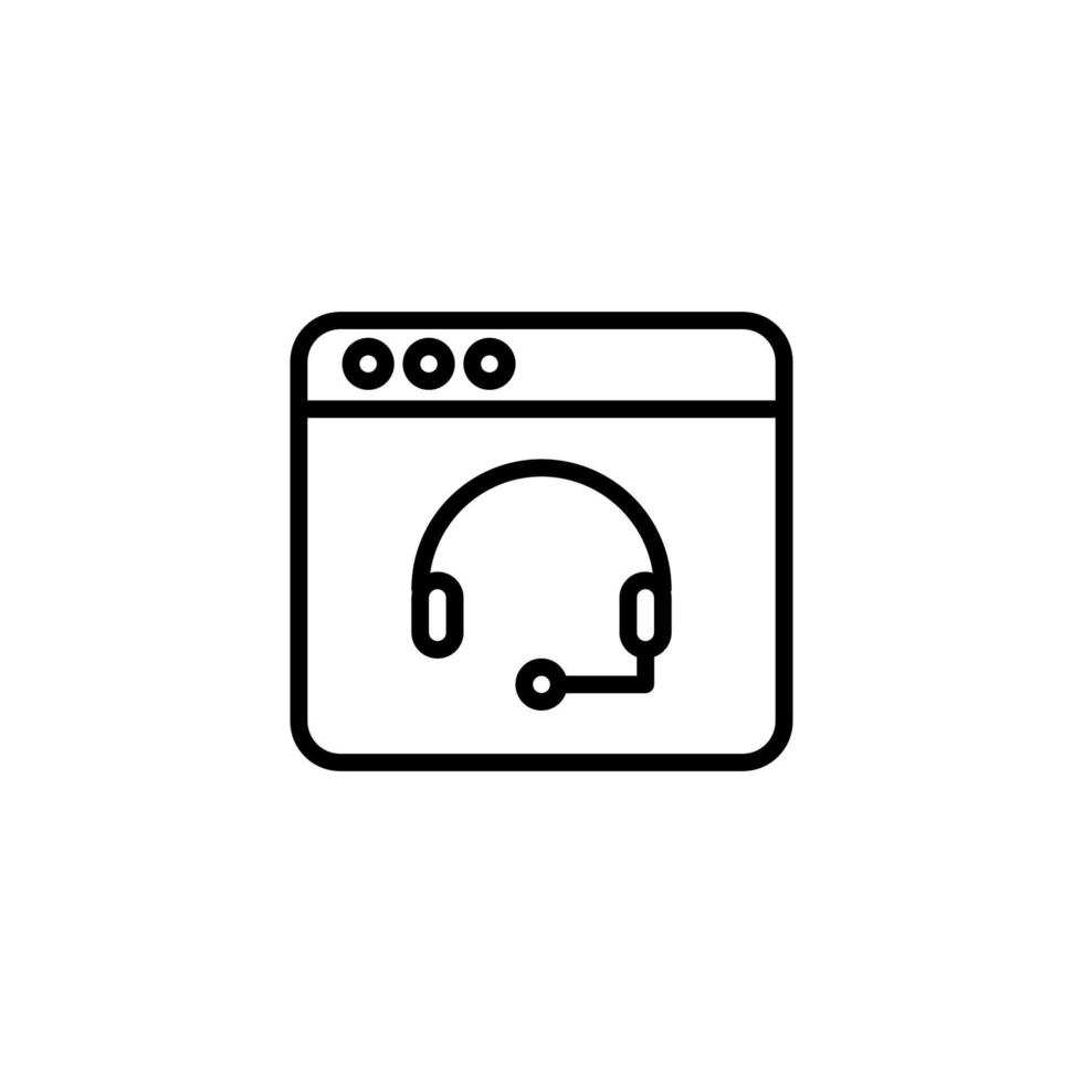 Headset icon with outline style vector