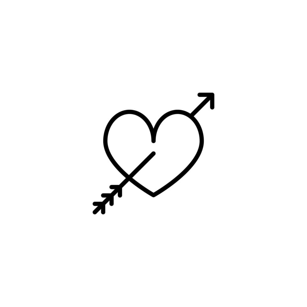 Heart icon with outline style vector