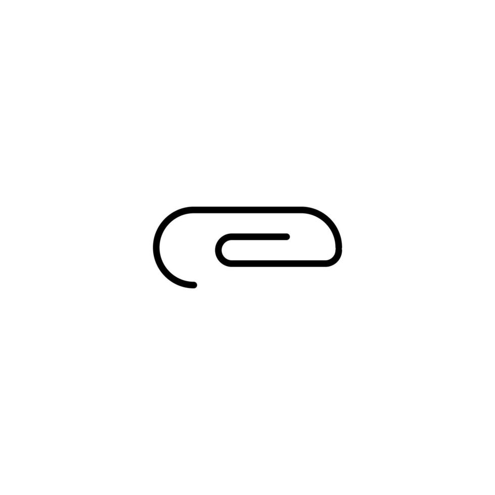 Paperclip icon with outline style vector