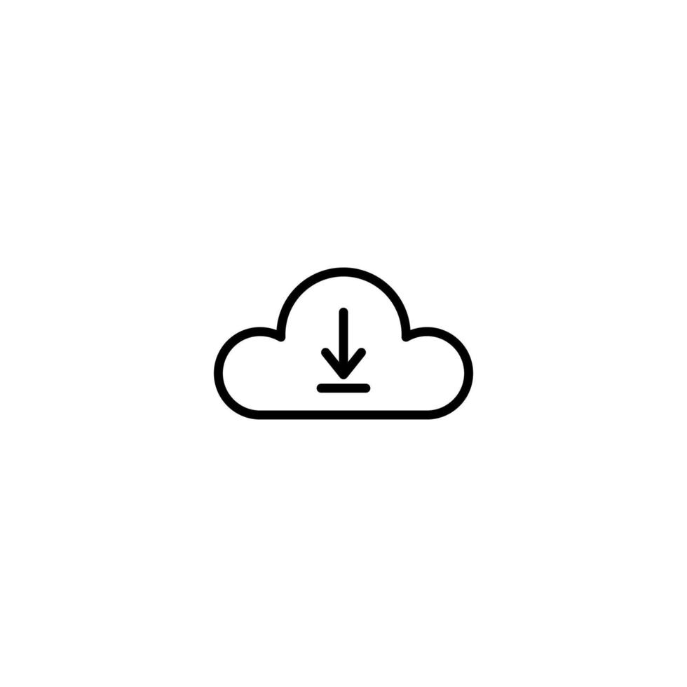 nube icono con contorno estilo vector