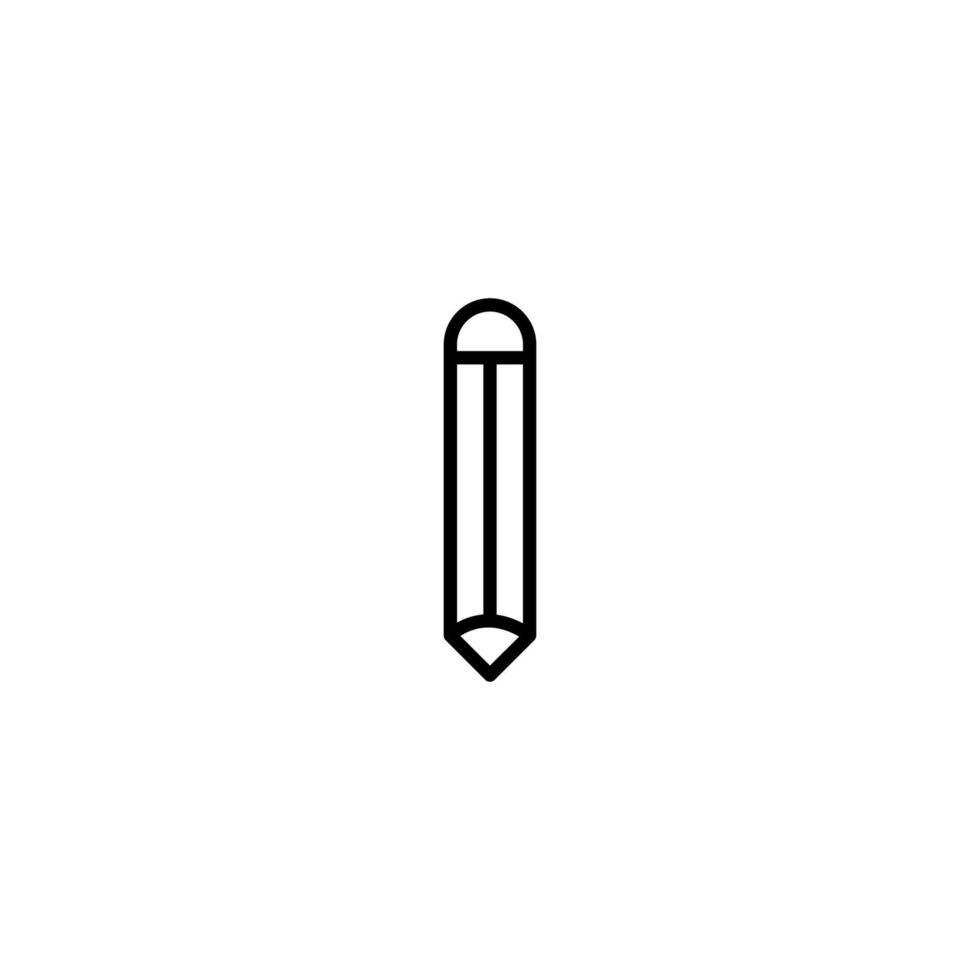 Pencil icon with outline style vector