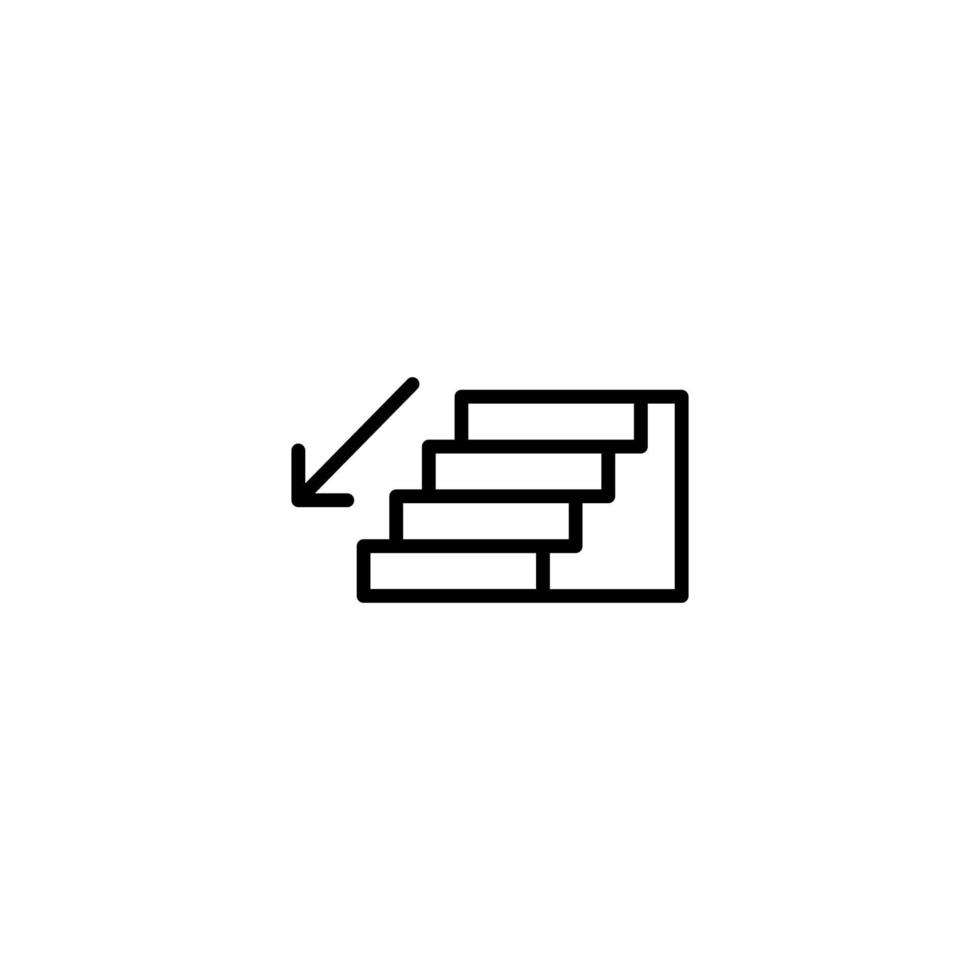 Stair icon with outline style vector