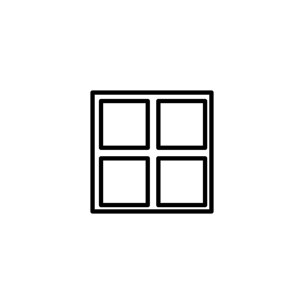 Window icon with outline style vector