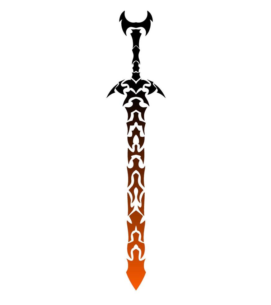 illustration vector graphic of design tribal art sword