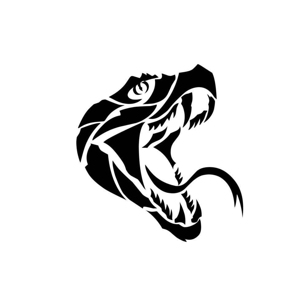 illustration vector graphic of design tribal heads of pythons
