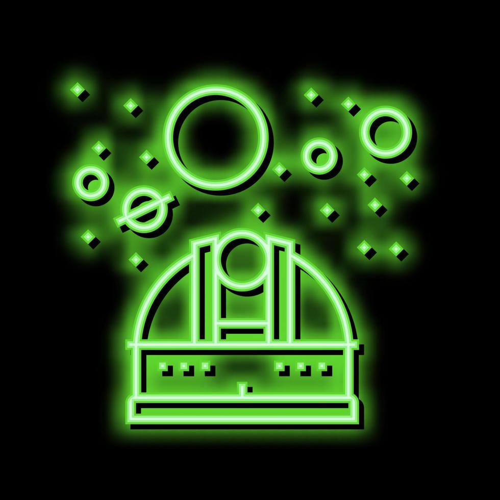 observatory telescope watching on planets neon glow icon illustration vector