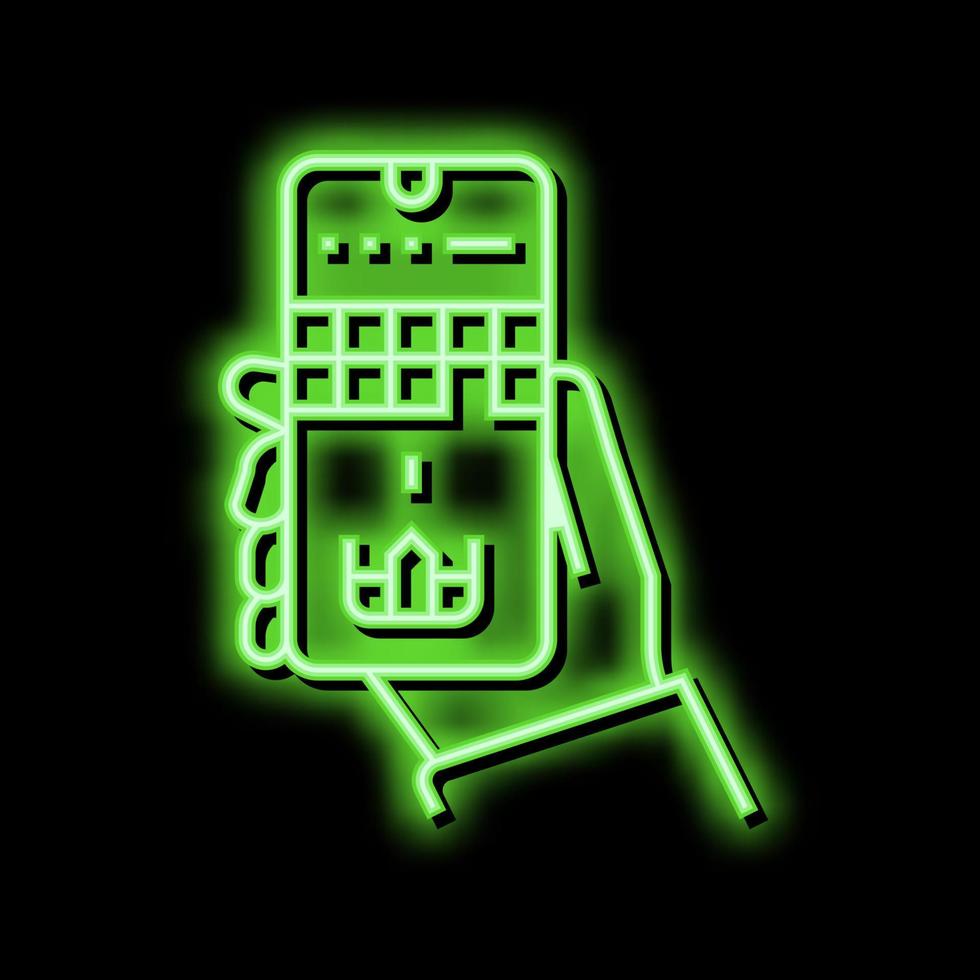 mobile games mens leisure neon glow icon illustration vector