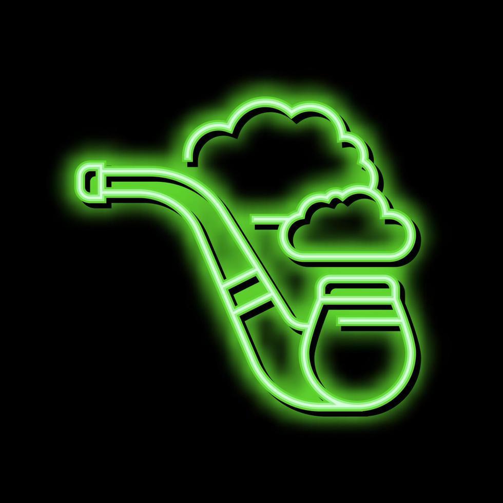 smoking pipe mens leisure neon glow icon illustration vector