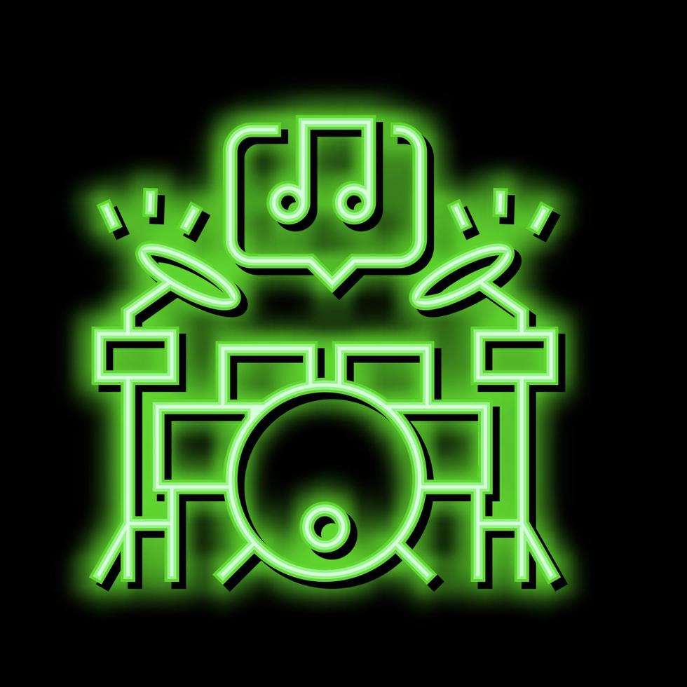 play musical instrument mens leisure neon glow icon illustration vector