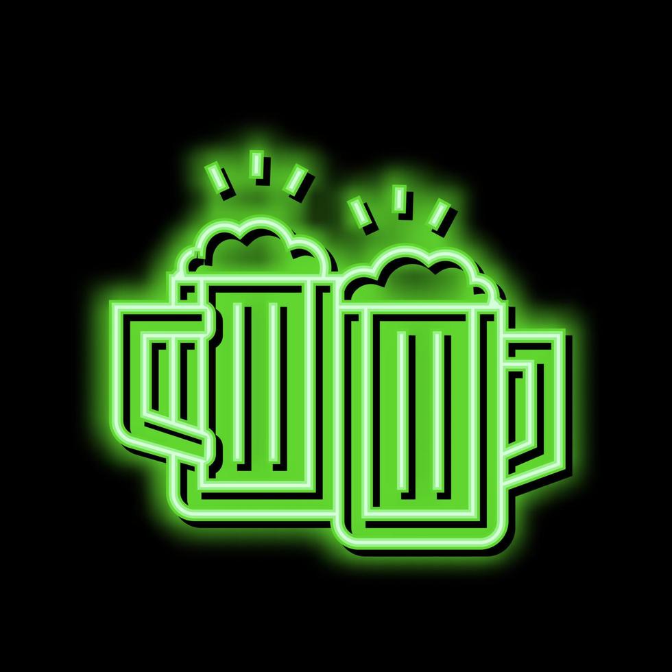 drink beer mens leisure neon glow icon illustration vector