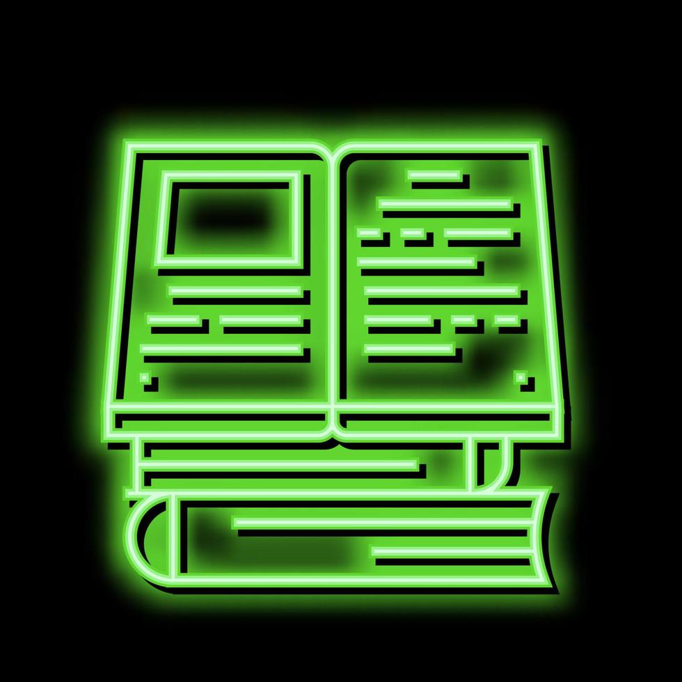 reading books mens leisure neon glow icon illustration vector