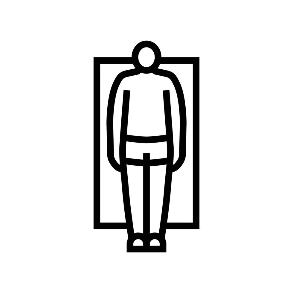 rectangle male body type line icon vector illustration