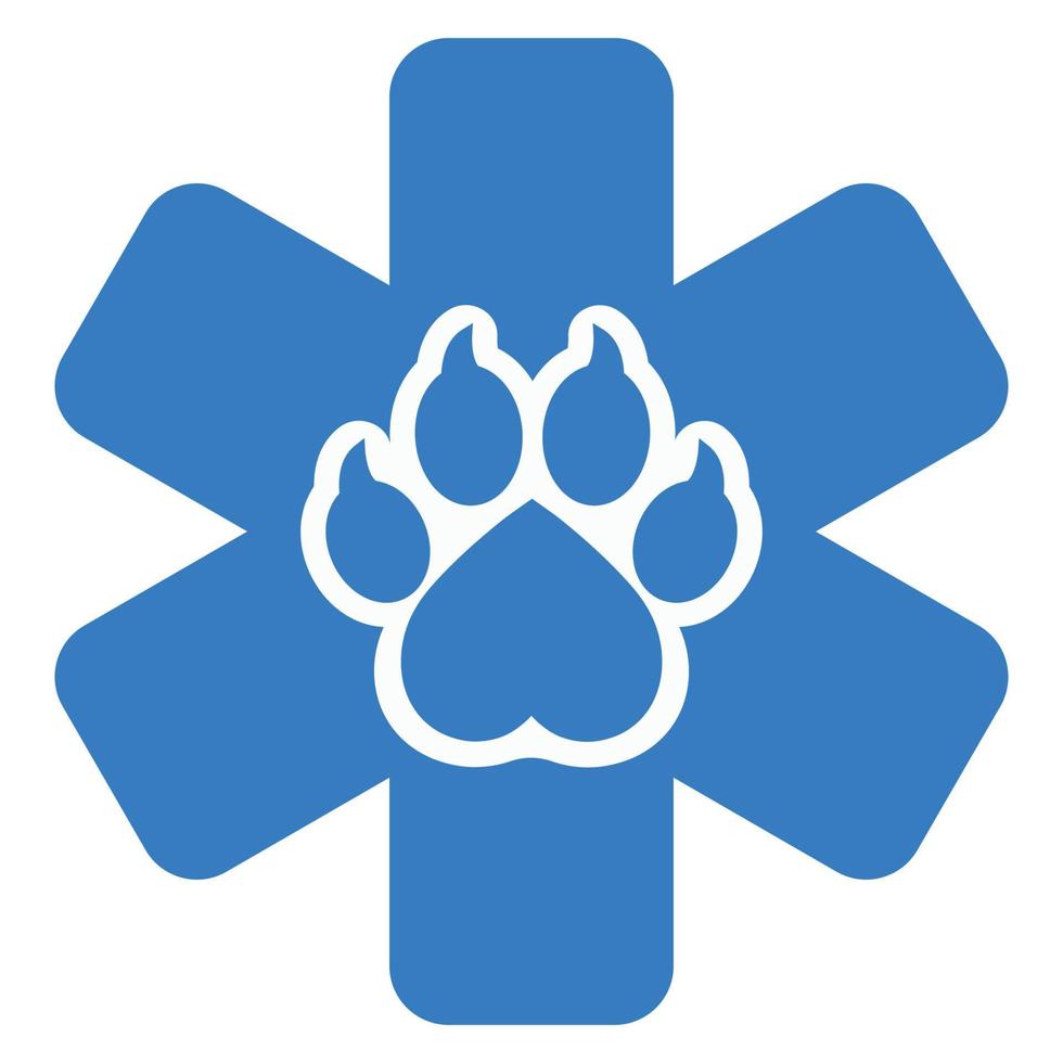 ilustración del logotipo de la clínica veterinaria. vector