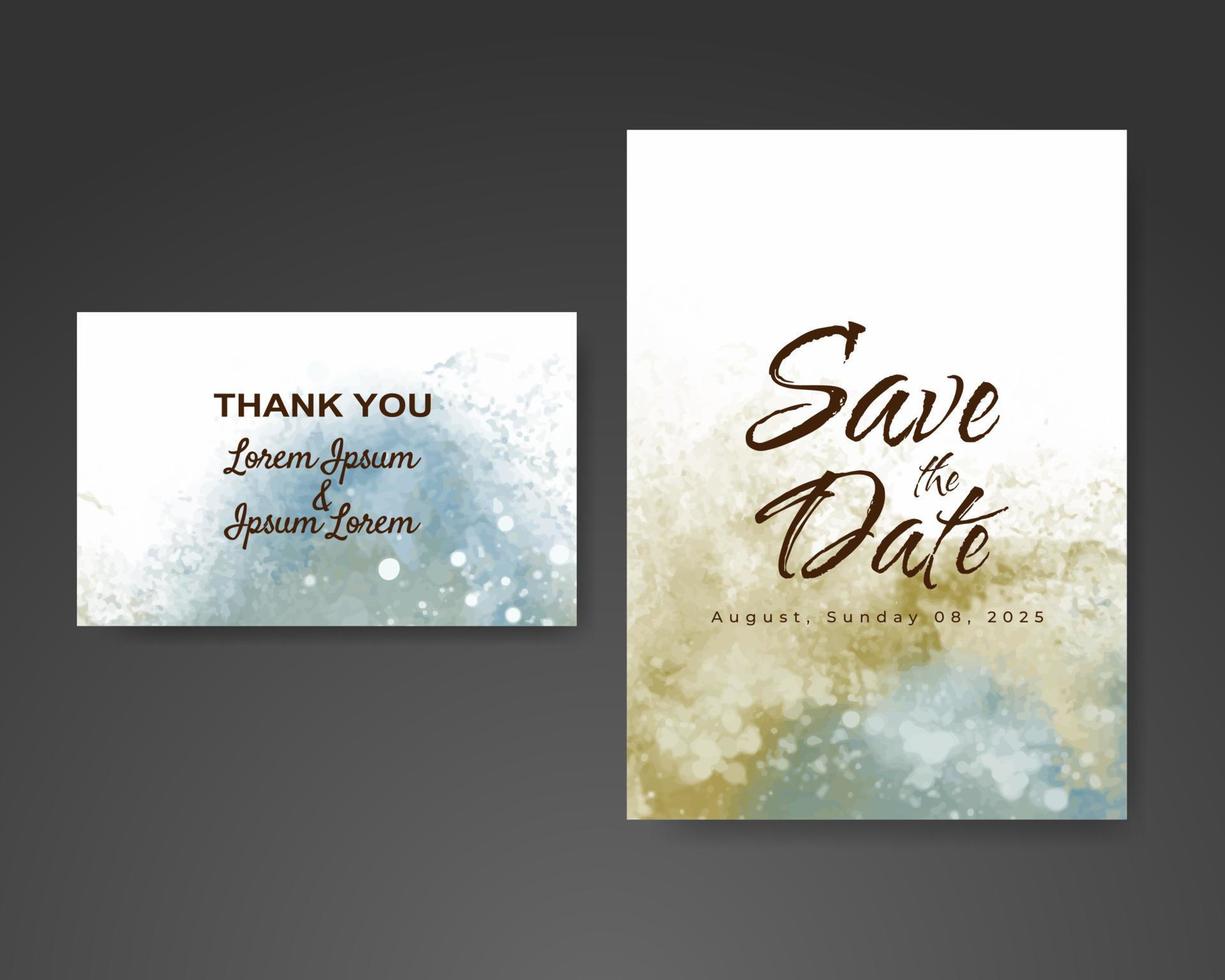 Wedding invitation with abstract watercolor background vector