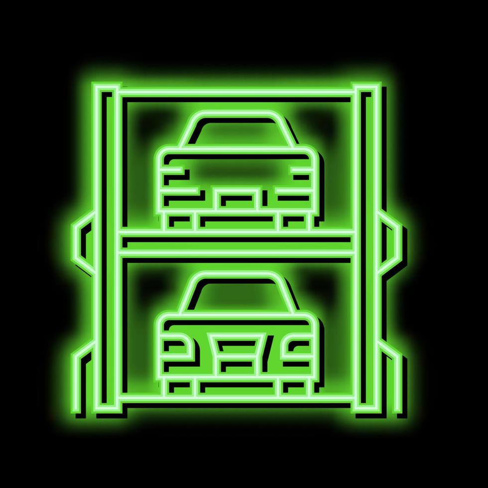 modern multilevel parking neon glow icon illustration vector