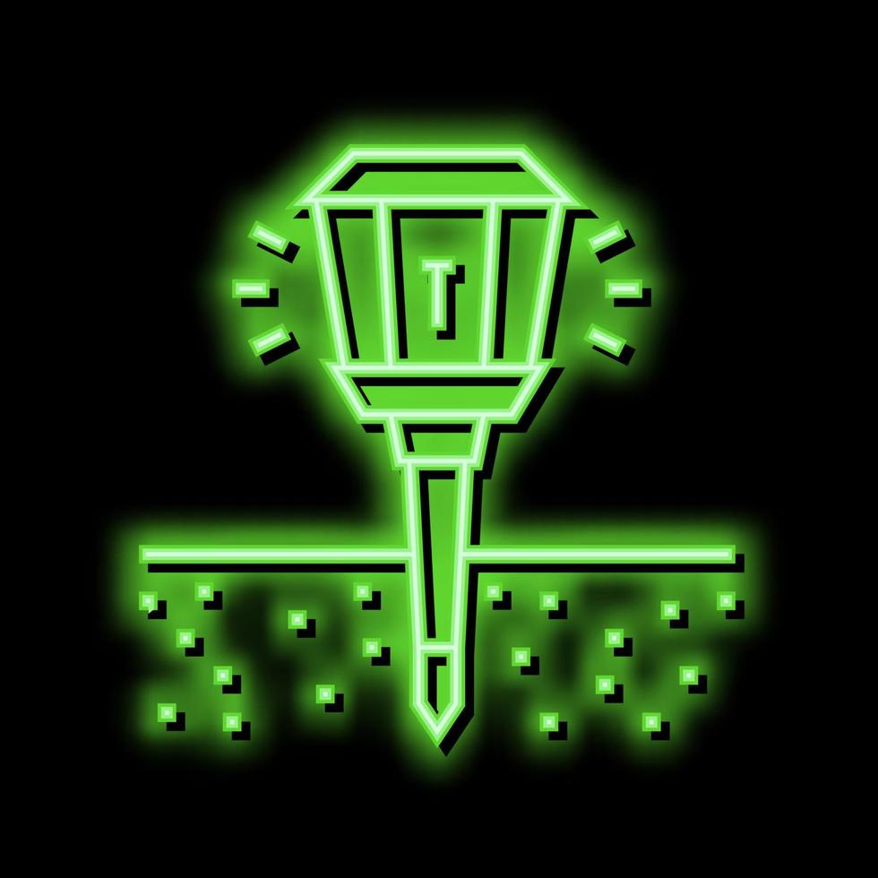 sonic repeller gardening neon glow icon illustration vector