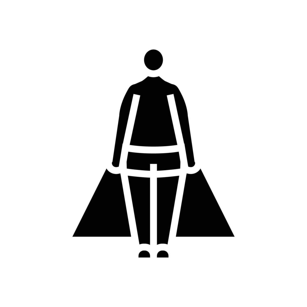Pera masculino cuerpo tipo glifo icono vector ilustración