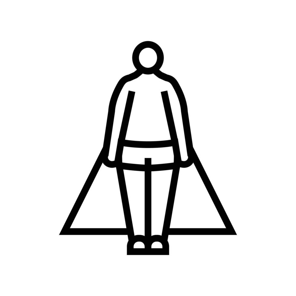 Pera masculino cuerpo tipo línea icono vector ilustración