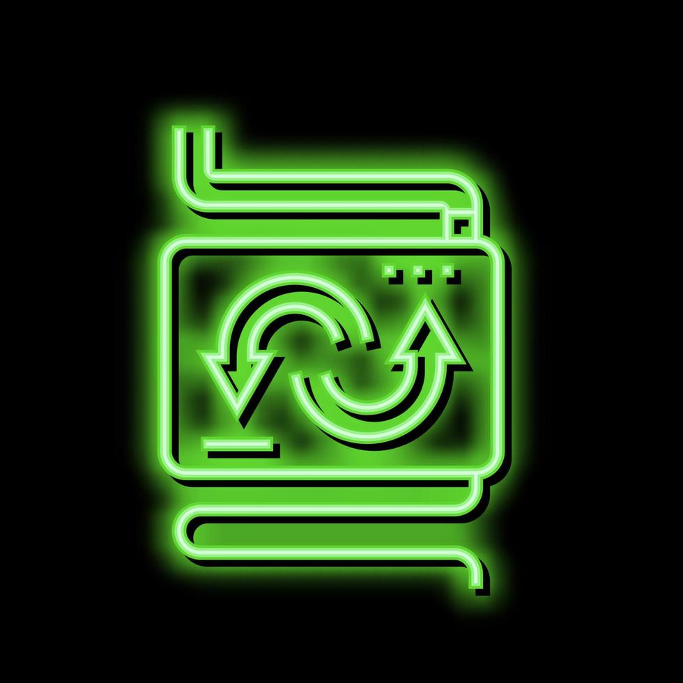 converter and exchange neon glow icon illustration vector