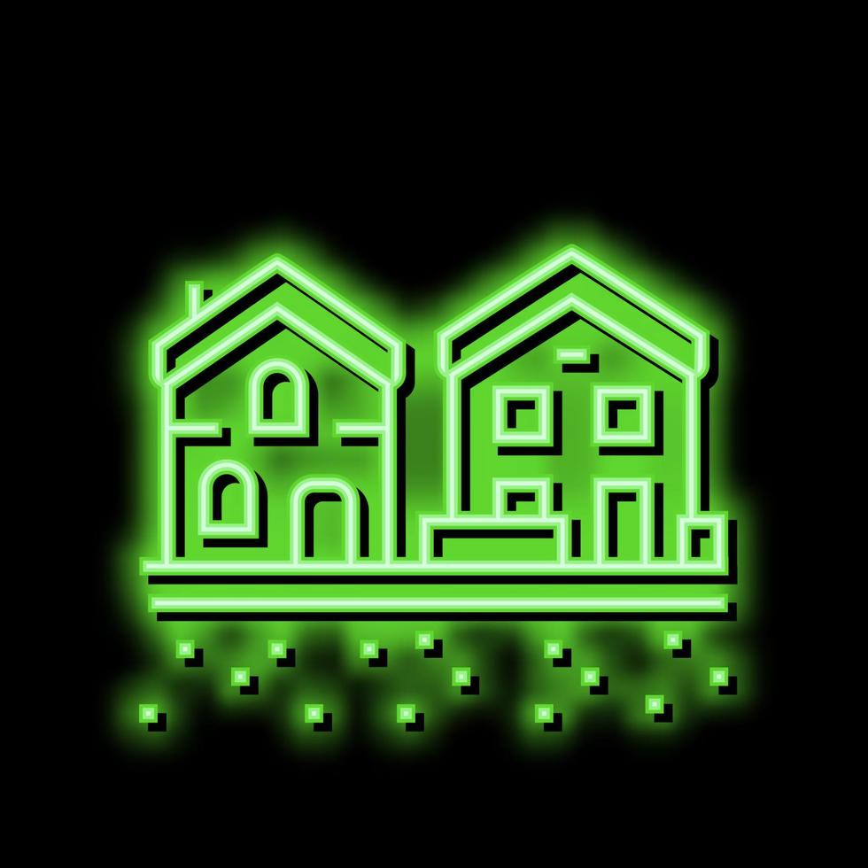 residential estate zone land neon glow icon illustration vector