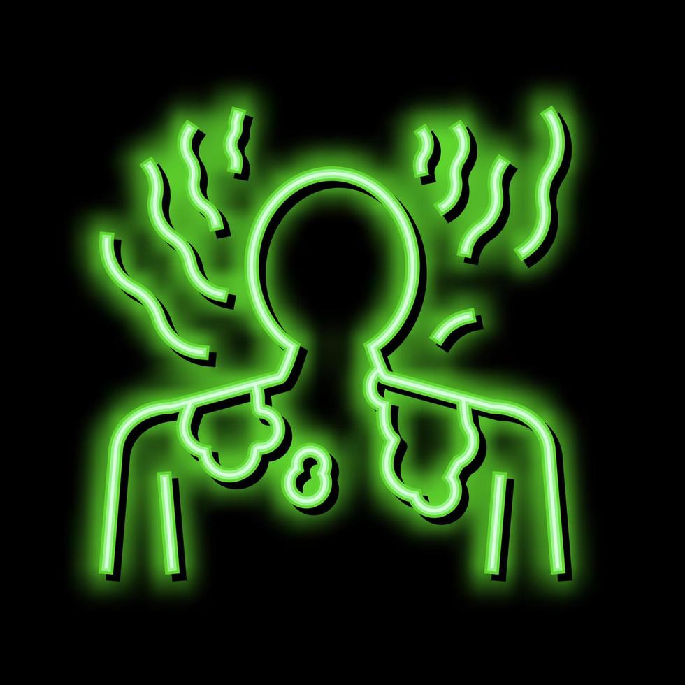 sunburn skin disease neon glow icon illustration vector