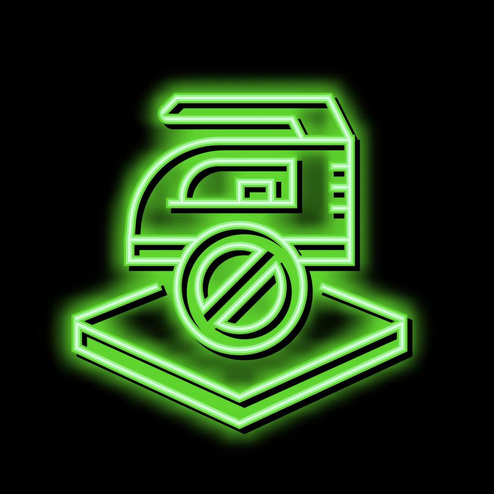 do not iron fabrics properties neon glow icon illustration vector