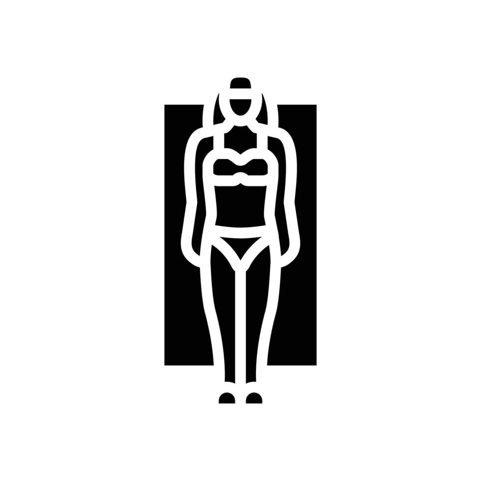 rectangle female body type glyph icon vector illustration